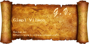 Gimpl Vilmos névjegykártya